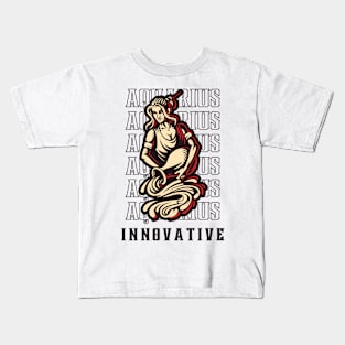 Aquarius The Innovative Zodiac Sign Kids T-Shirt